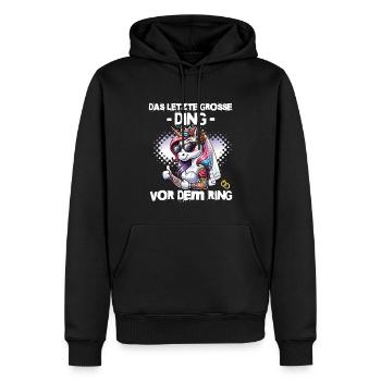 Enterrement de vie de garçon Mariée Enterrement de vie de jeune fille Grondement de femmes - Sweat à capuche Premium bio Homme - noir - Devant - Nico (187cm)