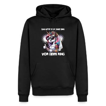 Enterrement de vie de garçon Mariée Enterrement de vie de jeune fille Grondement de femmes - Sweat à capuche Premium bio Homme - noir - Devant - Nico (187cm)