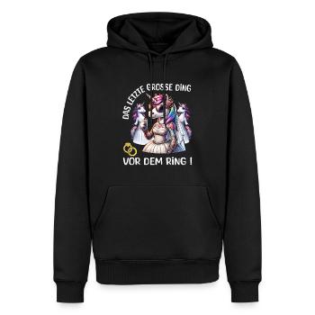 Enterrement de vie de garçon Mariée Enterrement de vie de jeune fille Grondement de femmes - Sweat à capuche Premium bio Homme - noir - Devant - Nico (187cm)