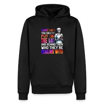 Infirmière squelette infirmière - Sweat à capuche Premium bio Homme - noir - Devant - Nico (187cm)
