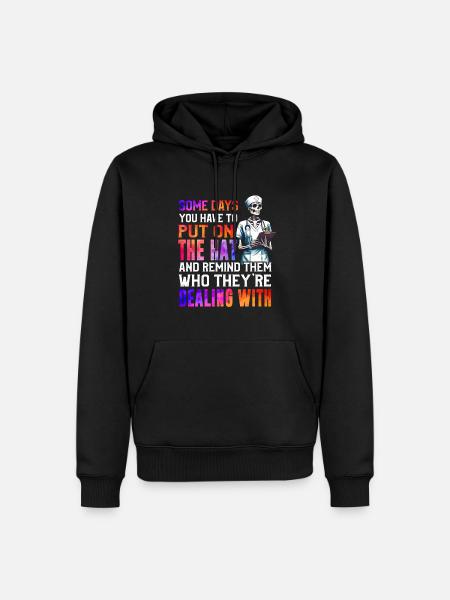 Nursing Skeleton Nurse - Männer Premium Bio Hoodie - Schwarz