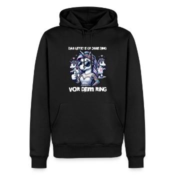 Enterrement de vie de garçon Mariée Enterrement de vie de jeune fille Grondement de femmes - Sweat à capuche Premium bio Homme - noir - Devant - Nico (187cm)
