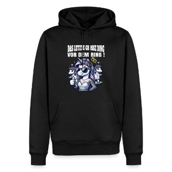Enterrement de vie de garçon Mariée Enterrement de vie de jeune fille Grondement de femmes - Sweat à capuche Premium bio Homme - noir - Devant - Nico (187cm)