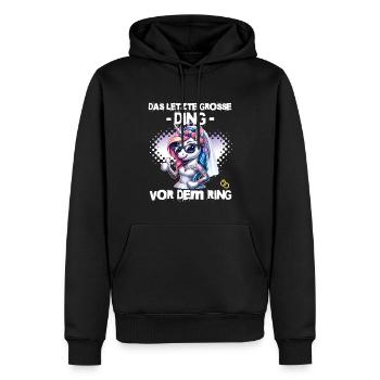 Enterrement de vie de garçon Mariée Enterrement de vie de jeune fille Grondement de femmes - Sweat à capuche Premium bio Homme - noir - Devant - Nico (187cm)