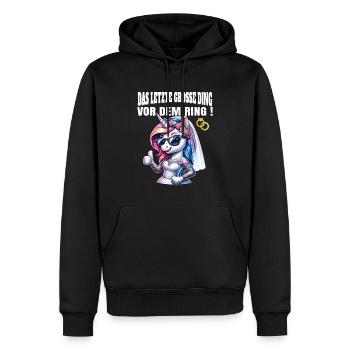 Enterrement de vie de garçon Mariée Enterrement de vie de jeune fille Grondement de femmes - Sweat à capuche Premium bio Homme - noir - Devant - Nico (187cm)