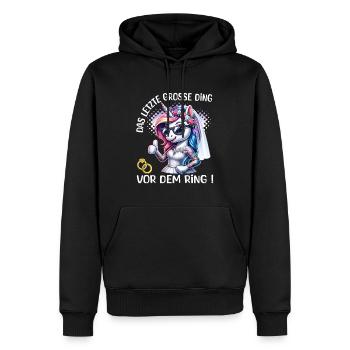 Enterrement de vie de garçon Mariée Enterrement de vie de jeune fille Grondement de femmes - Sweat à capuche Premium bio Homme - noir - Devant - Nico (187cm)