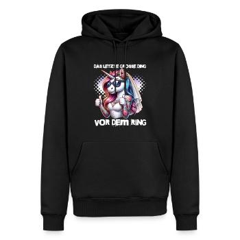 Enterrement de vie de garçon Mariée Enterrement de vie de jeune fille Grondement de femmes - Sweat à capuche Premium bio Homme - noir - Devant - Nico (187cm)