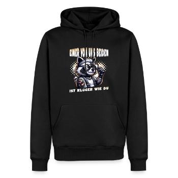 Ich hasse Menschen - Was stimmt denn mit dir nicht - Männer Premium Bio Hoodie - Schwarz - Vorne - Nico (187cm)