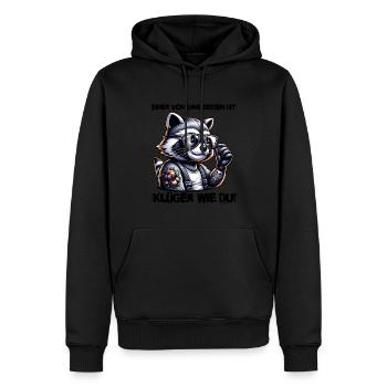 Drôle L’un de nous est plus intelligent que toi - Sweat à capuche Premium bio Homme - noir - Devant - Nico (187cm)