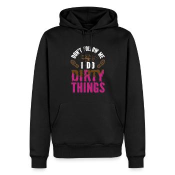 boue course boue fille - Sweat à capuche Premium bio Homme - noir - Devant - Nico (187cm)