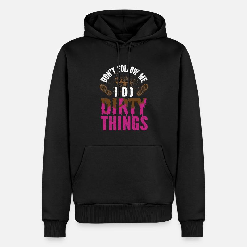 boue course boue fille - Sweat à capuche Premium bio Homme - noir
