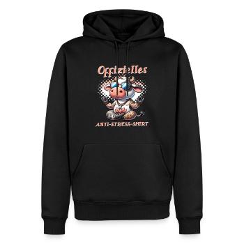 Méditation & Yoga Officiel Anti Stress - Sweat à capuche Premium bio Homme - noir - Devant - Nico (187cm)