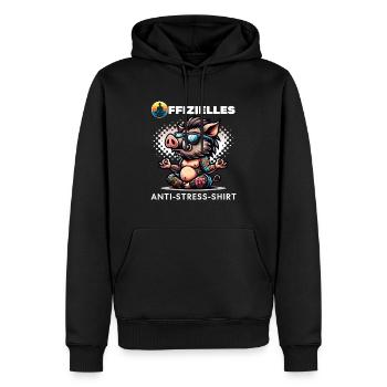 Méditation & Yoga Officiel Anti Stress - Sweat à capuche Premium bio Homme - noir - Devant - Nico (187cm)