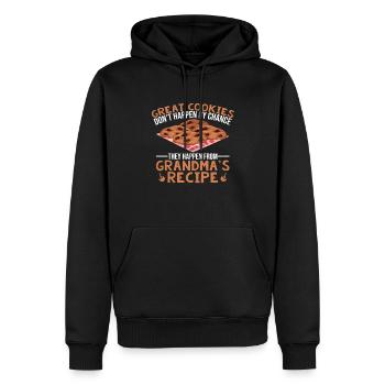 Cuisson de biscuits avec mamie - Sweat à capuche Premium bio Homme - noir - Devant - Nico (187cm)