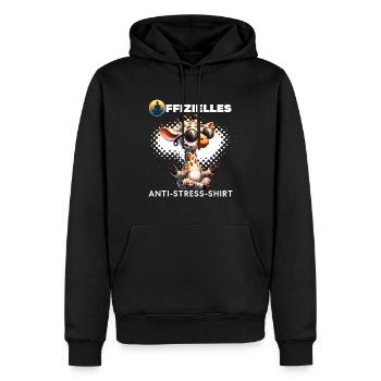 Méditation & Yoga Officiel Anti Stress - Sweat à capuche Premium bio Homme - noir - Devant - Nico (187cm)