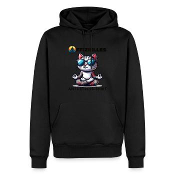Méditation & Yoga Officiel Anti Stress - Sweat à capuche Premium bio Homme - noir - Devant - Nico (187cm)