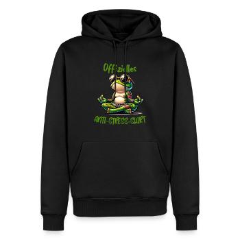 Méditation & Yoga Officiel Anti Stress - Sweat à capuche Premium bio Homme - noir - Devant - Nico (187cm)