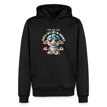 Méditation & Yoga Officiel Anti Stress - Sweat à capuche Premium bio Homme - noir - Devant - Nico (187cm)