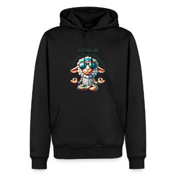 Méditation & Yoga Officiel Anti Stress - Sweat à capuche Premium bio Homme - noir - Devant - Nico (187cm)