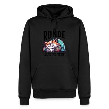 I'm tired so the round has to sleep in the square - Men’s Premium Organic Hoodie - black - Front - Nico (187cm)