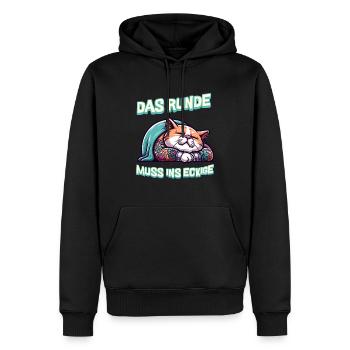 I'm tired so the round has to sleep in the square - Men’s Premium Organic Hoodie - black - Front - Nico (187cm)