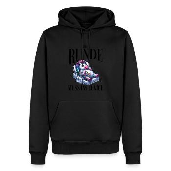 I'm tired so the round has to sleep in the square - Men’s Premium Organic Hoodie - black - Front - Nico (187cm)