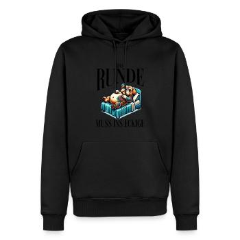 I'm tired so the round has to sleep in the square - Men’s Premium Organic Hoodie - black - Front - Nico (187cm)
