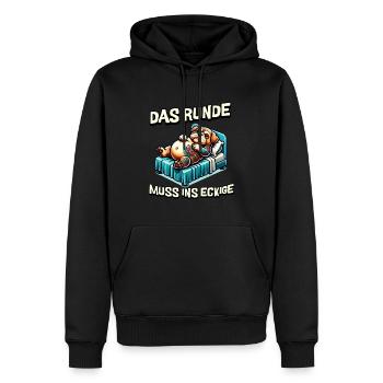 I'm tired so the round has to sleep in the square - Men’s Premium Organic Hoodie - black - Front - Nico (187cm)