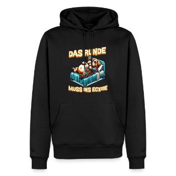 I'm tired so the round has to sleep in the square - Men’s Premium Organic Hoodie - black - Front - Nico (187cm)
