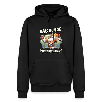 I'm tired so the round has to sleep in the square - Men’s Premium Organic Hoodie - black - Front - Nico (187cm)