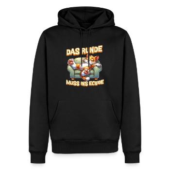 I'm tired so the round has to sleep in the square - Men’s Premium Organic Hoodie - black - Front - Nico (187cm)