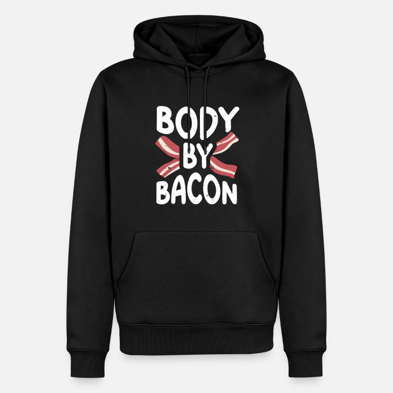 Body By Bacon - Männer Premium Bio Hoodie - Schwarz