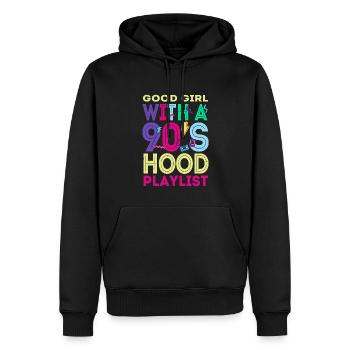 90s R&B Artist Funny R and B - Männer Premium Bio Hoodie - Schwarz - Vorne - Nico (187cm)