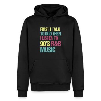 90s R&B Artist Funny R and B - Männer Premium Bio Hoodie - Schwarz - Vorne - Nico (187cm)