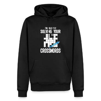Mots croisés - Sweat à capuche Premium bio Homme - noir - Devant - Nico (187cm)