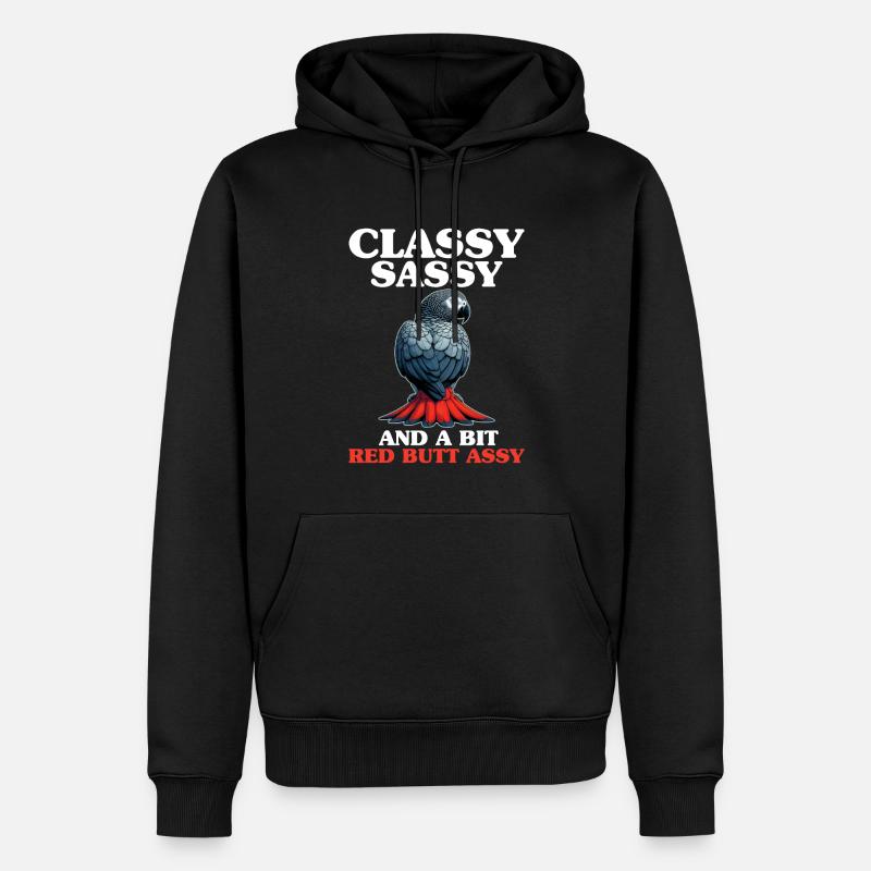 Perroquet gris d’Afrique - Sweat à capuche Premium bio Homme - noir