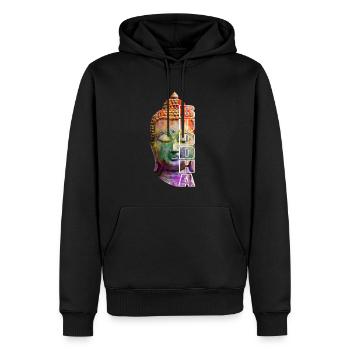 Regenbogen Buddha - Männer Premium Bio Hoodie - Schwarz - Vorne - Nico (187cm)
