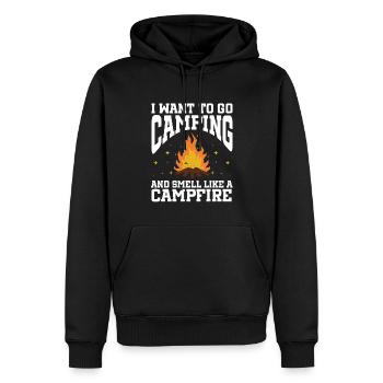 Je veux faire du camping et sentir comme un feu de camp - Sweat à capuche Premium bio Homme - noir - Devant - Nico (187cm)