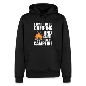 Je veux faire du camping et sentir comme un feu de camp - Sweat à capuche Premium bio Homme - noir - Devant - Nico (187cm)