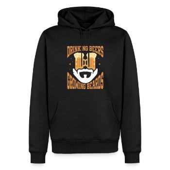 Boire Des Bières Et Laisser Pousser Des Barbes, Drôle De Barbe - Sweat à capuche Premium bio Homme - noir - Devant - Nico (187cm)