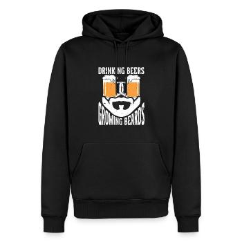 Boire Des Bières Et Laisser Pousser Des Barbes, Drôle De Barbe - Sweat à capuche Premium bio Homme - noir - Devant - Nico (187cm)