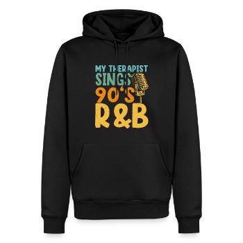 90s R&B Artist Funny R and B - Männer Premium Bio Hoodie - Schwarz - Vorne - Nico (187cm)