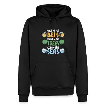 Save More Bees Plant More Trees Clean The Seas - Männer Premium Bio Hoodie - Schwarz - Vorne - Nico (187cm)
