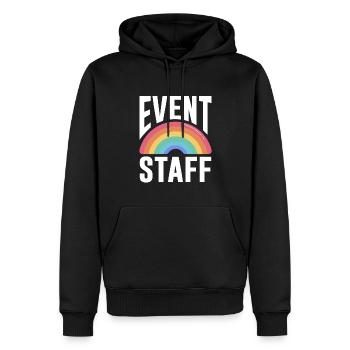 Event Staff Front Design Party Crew Pride LGBT - Männer Premium Bio Hoodie - Schwarz - Vorne - Nico (187cm)