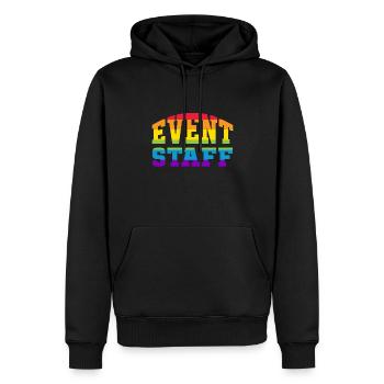 Event Staff Front Design Party Crew Pride LGBT - Männer Premium Bio Hoodie - Schwarz - Vorne - Nico (187cm)