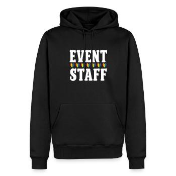 Event Staff Front Design Party Crew Pride LGBT - Männer Premium Bio Hoodie - Schwarz - Vorne - Nico (187cm)
