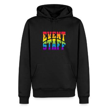 Event Staff Front Design Party Crew Pride LGBT - Männer Premium Bio Hoodie - Schwarz - Vorne - Nico (187cm)