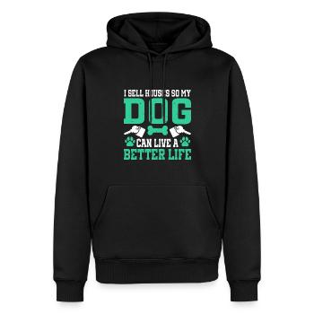 Je vends des maisons pour que mon chien puisse vivre une vie meilleure - Sweat à capuche Premium bio Homme - noir - Devant - Nico (187cm)