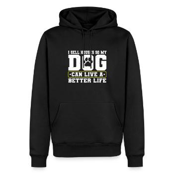 Je vends des maisons pour que mon chien puisse vivre une vie meilleure - Sweat à capuche Premium bio Homme - noir - Devant - Nico (187cm)