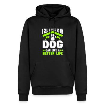 Je vends des maisons pour que mon chien puisse vivre une vie meilleure - Sweat à capuche Premium bio Homme - noir - Devant - Nico (187cm)